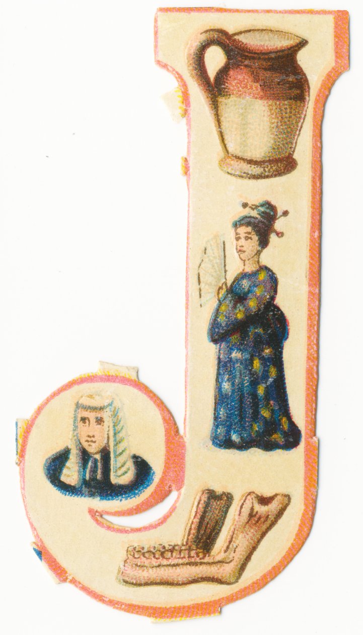 J: krukke, japansk, kjeve, dommer (farge litho) av Unknown artist