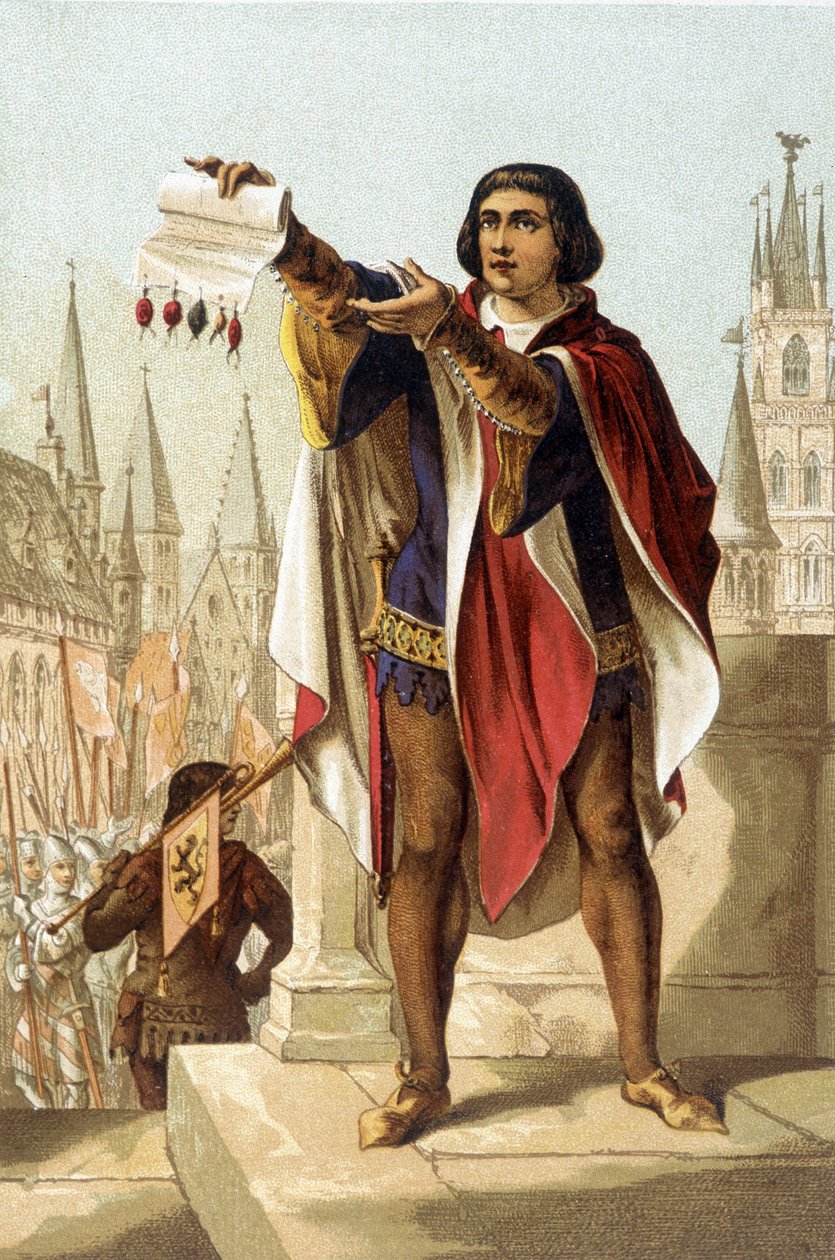 Jacob Van Artevelde. Bourgeois av Ghent (1290 til 1345). kromolitografi fra 1880. av Unknown artist