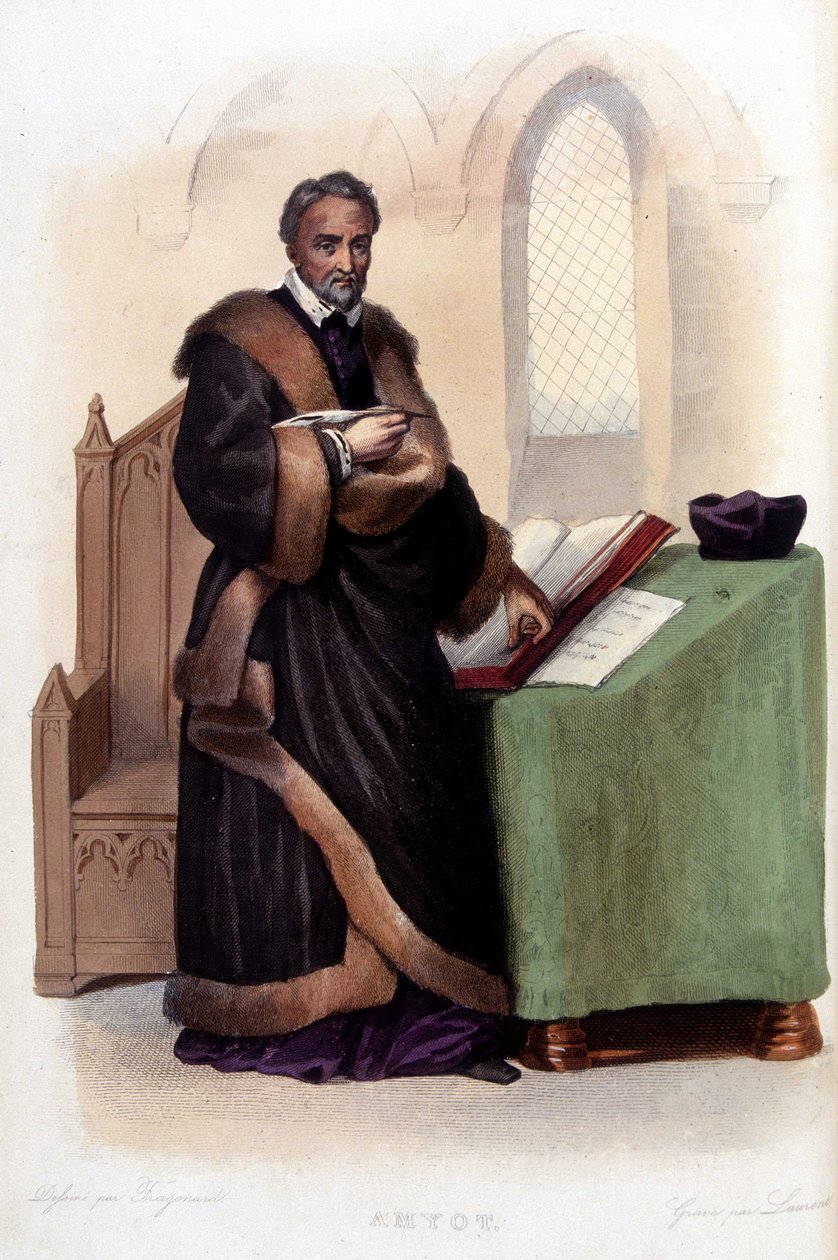 Jacques Amyot (1513-1593), fransk humanist og forfatter, - i «Le Plutarque francais», red. Mennechet av Unknown artist