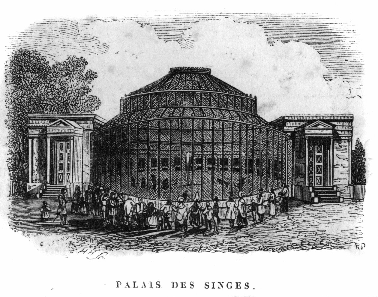 Jardin des Plantes i Paris i 1861: Apenes palass. av Unknown artist