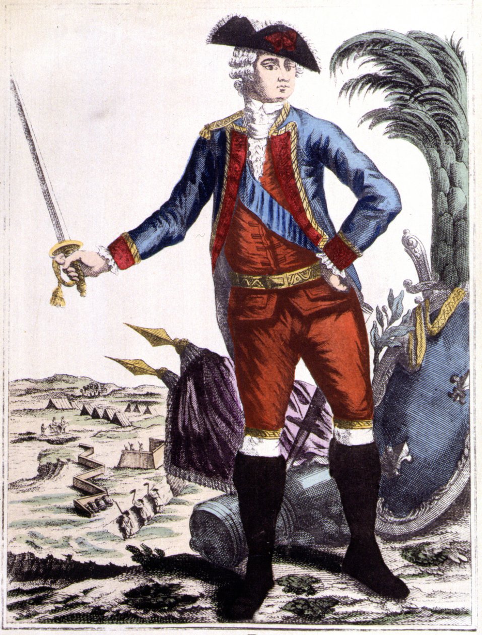 Jean-Baptiste Donatien de Vimeur, greve av Rochambeau (1725 - 1807), generalløytnant for King