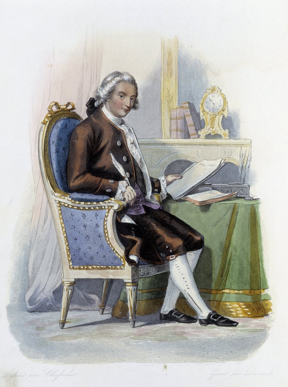 Jean Baptiste Louis Gresset (1709-1777) i Ed. Mennechet, ""Den franske Plutarch"" av Unknown artist
