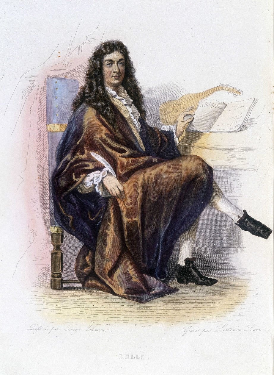 Jean Baptiste Lully (1632-1687) - i "" Le Plutarque francais "", red. Mennechet av Unknown artist