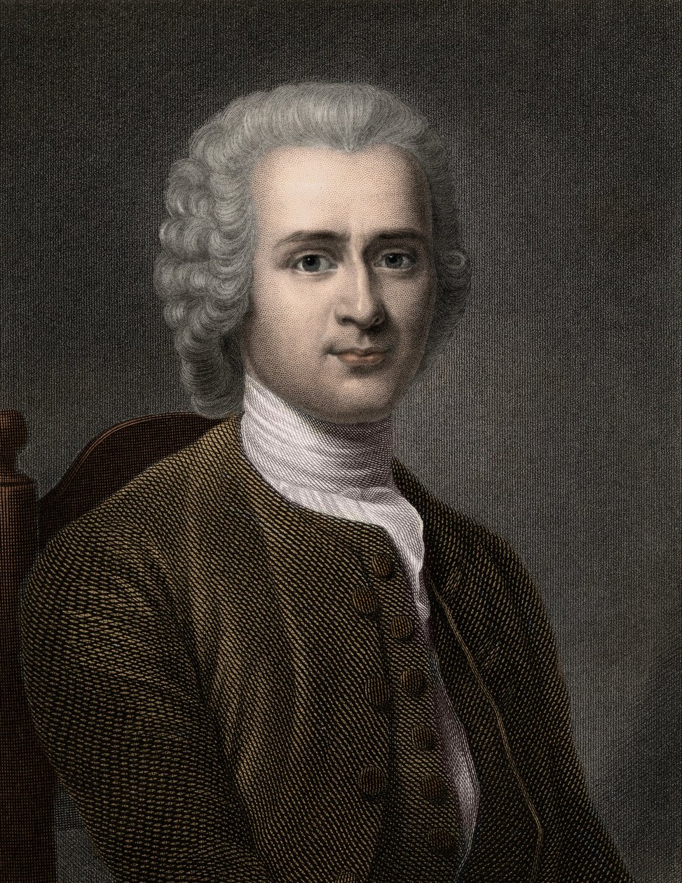 Jean Jacques Rousseau 1712-1778 - gravering - 1800-tallet av Unknown artist