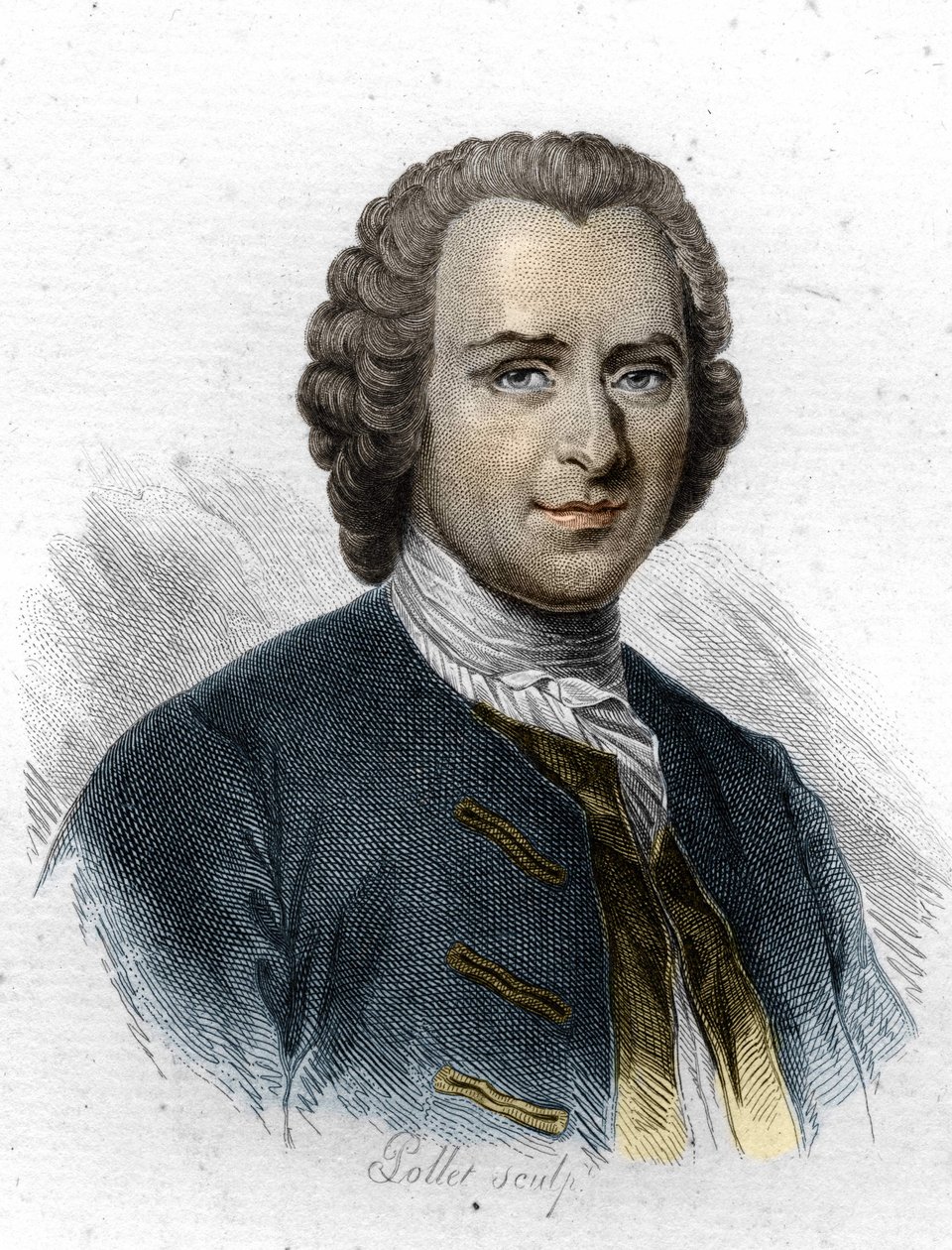 Jean Jacques Rousseau, French-speaking Geneva writer and philosopher. 19th century engraving av Unknown artist