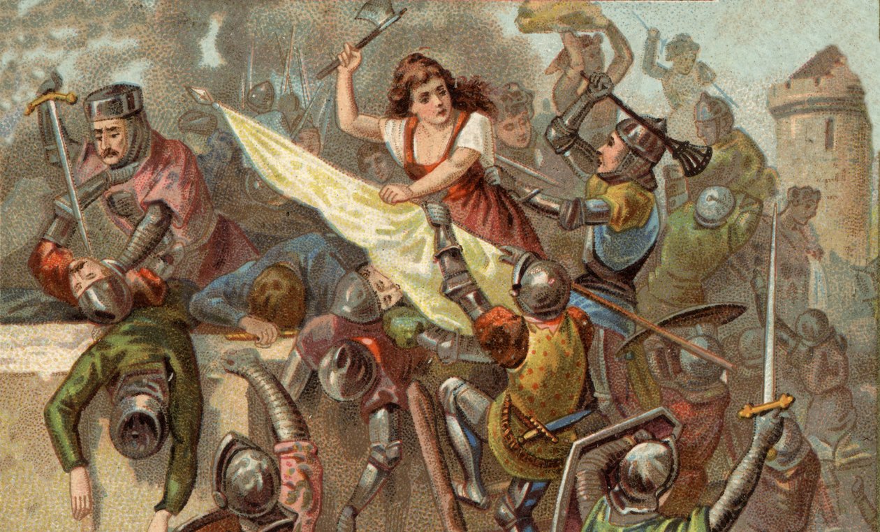 Jeanne Laisne dit Jeanne Hachette (født i 1454), figur av den franske motstanden mot Charles the Temeraire under beleiringen av byen Beauvais av Unknown artist