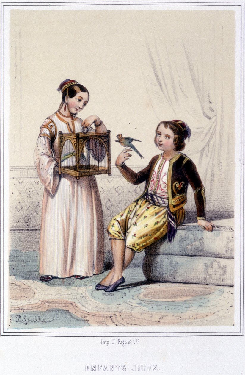 Jødiske barn i Algerie i andre halvdel av 1800-tallet. av Unknown artist