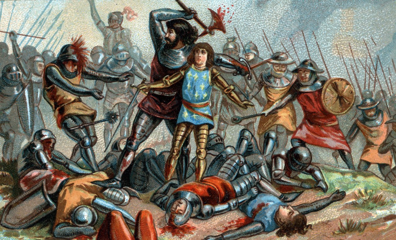 John II the Good and his son Philip the Hardi had the Battle of Poitiers in 1356. av Unknown artist