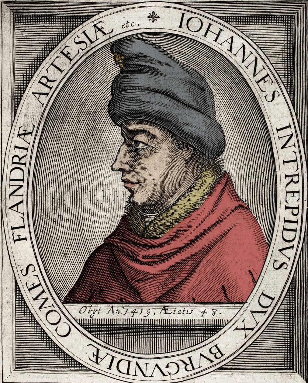 John the Fearless - Portrett av John Without Fear, hertugen av Burgund (Johannes I av Burgund) (1371-1419) - gravering fra 1600-tallet av Unknown artist