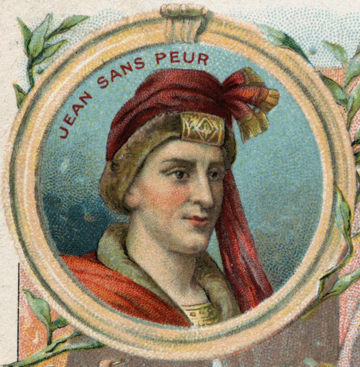 Johannes uten frykt (1371-1419), hertug av Bourgogne. Kromolitografi sent på 1800-tallet av Unknown artist