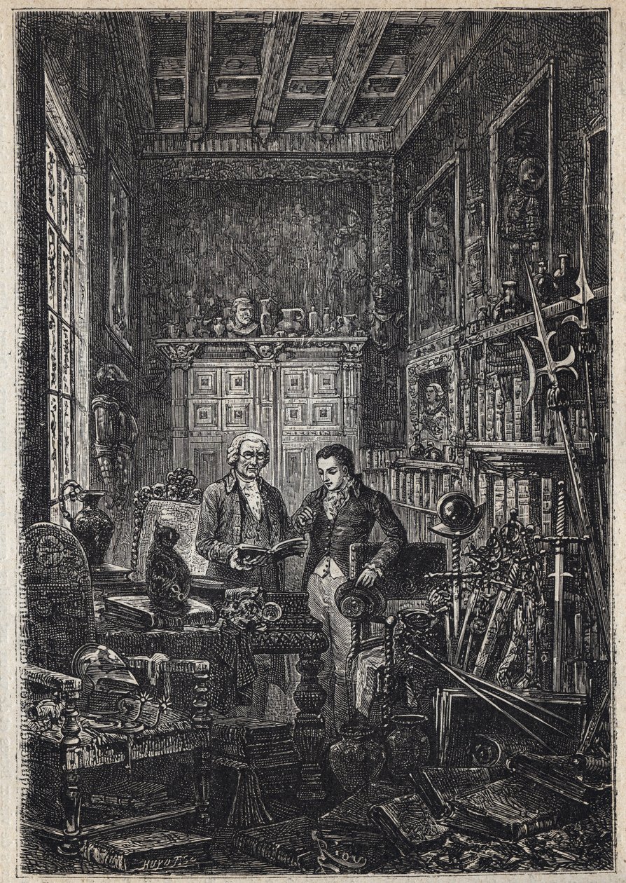 Jonathan Oldenbuck - (The Saint of the Saints of the Antiquary) - Ilustration of the 19th century for the novel “The Antiquary” by av Unknown artist