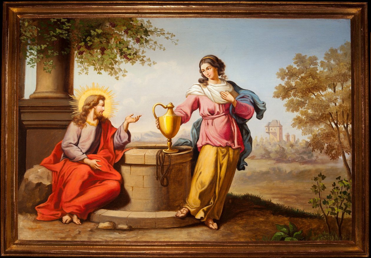 Jesus og samaritanen av Unknown artist