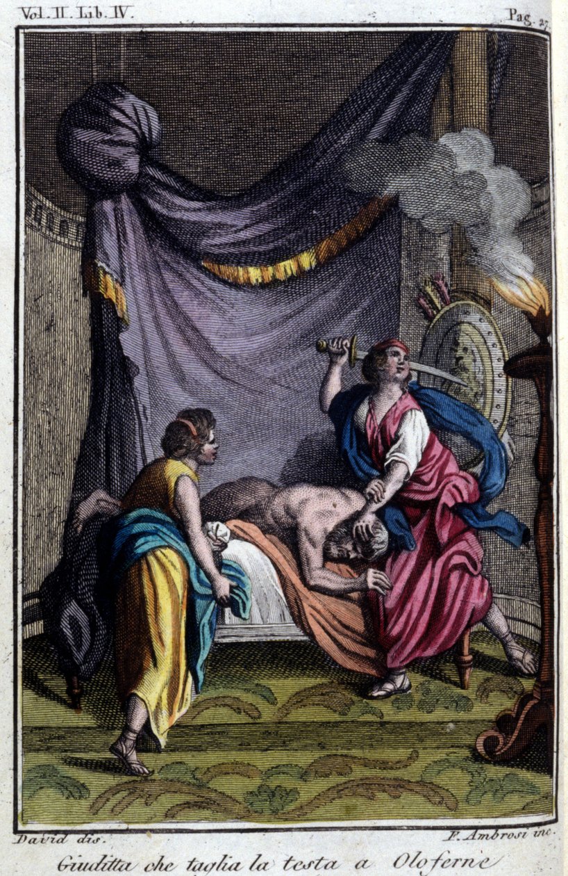 Judith hogger av Holofernes hode. av Unknown Artist