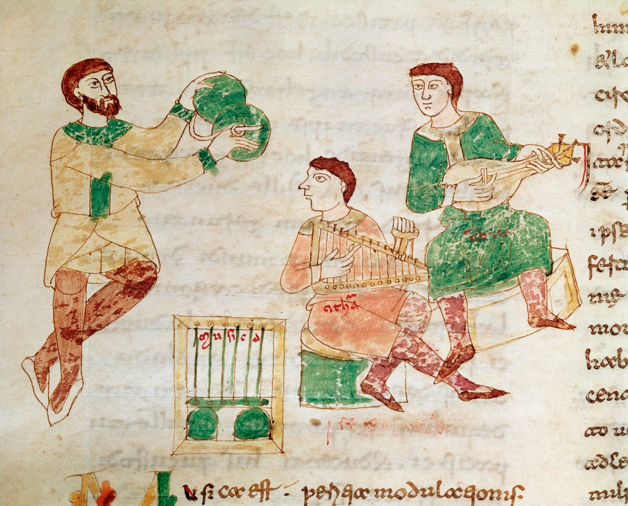 Gjøgler og hoffmusikere (miniatyr, 900-tallet) av Unknown artist
