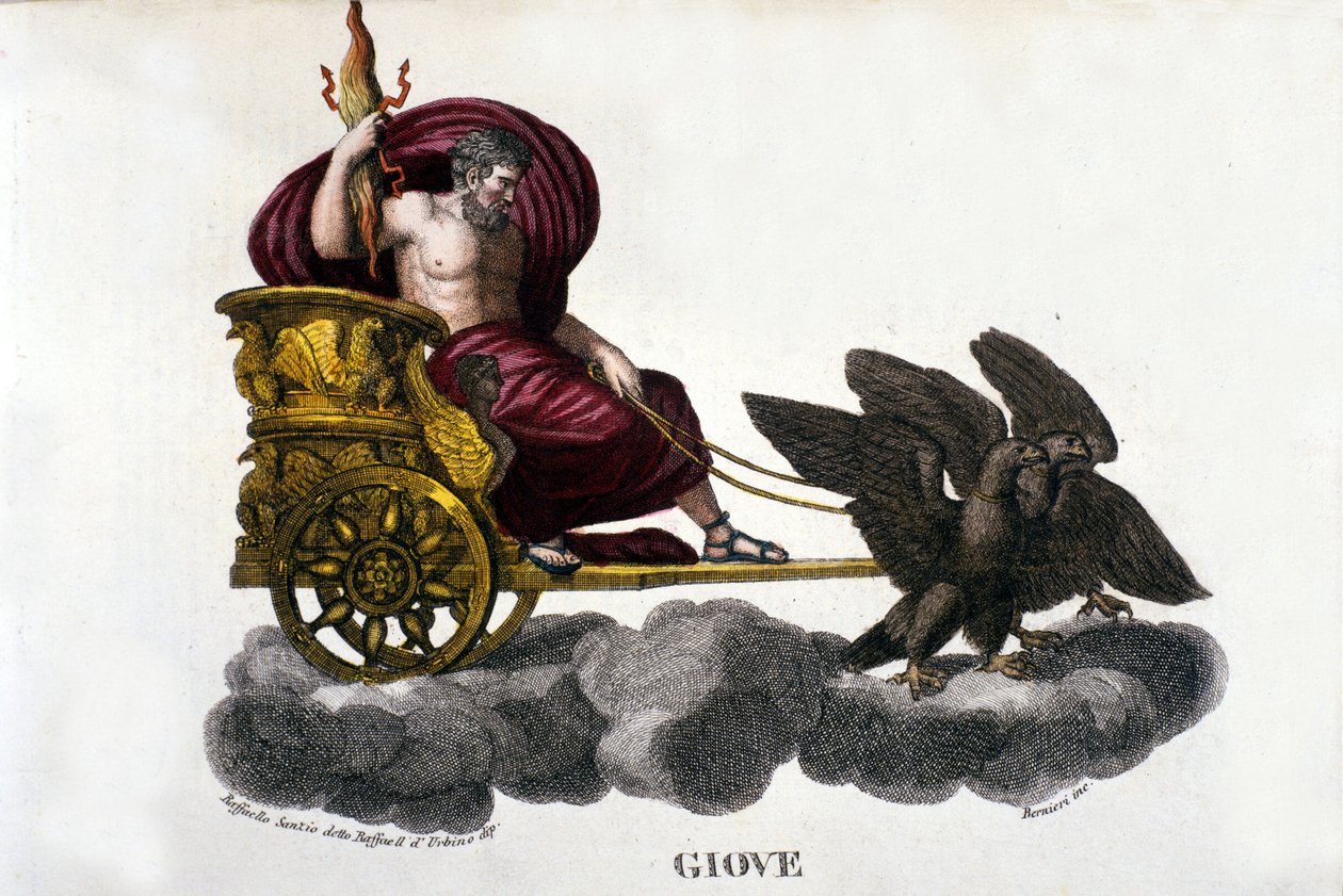 Jupiter (Zeus). 1800-talls gravering. av Unknown artist