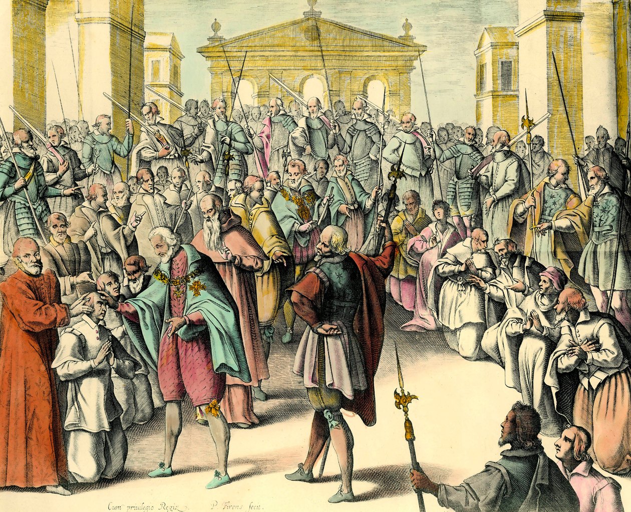 Kong Henrik IV (1553-1610) berører pannen til en syk person.» Kongen er thaumaturge, han har makten til å helbrede ecrouelles ved å uttale denne formelen. Gravering fra et utkast av Andre du Laurens (1558-1609), lege til kong Henry IV av Unknown artist