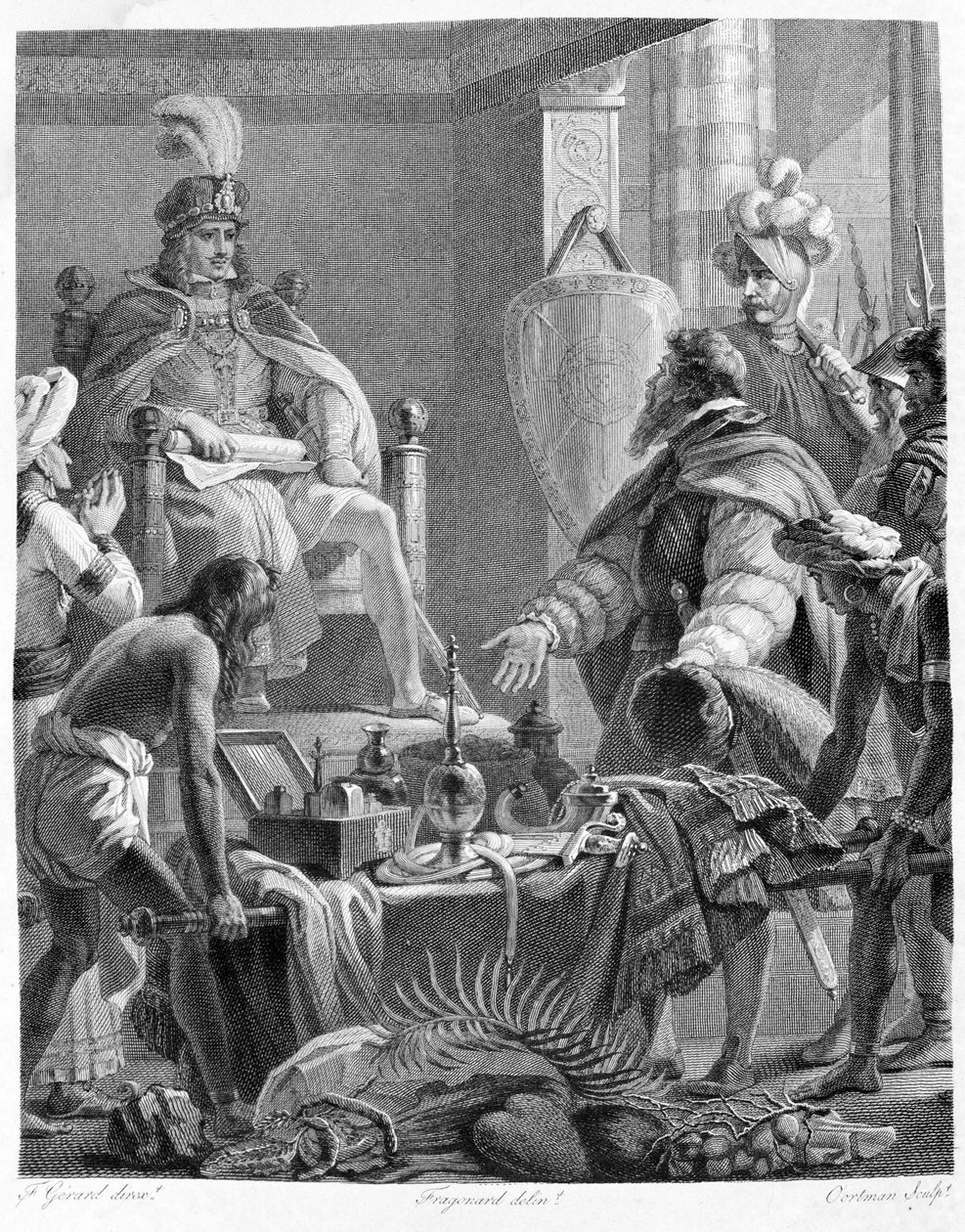 Kong Manuel I den store (1469 - 1521) mottok Vasco de Gama. av Unknown artist