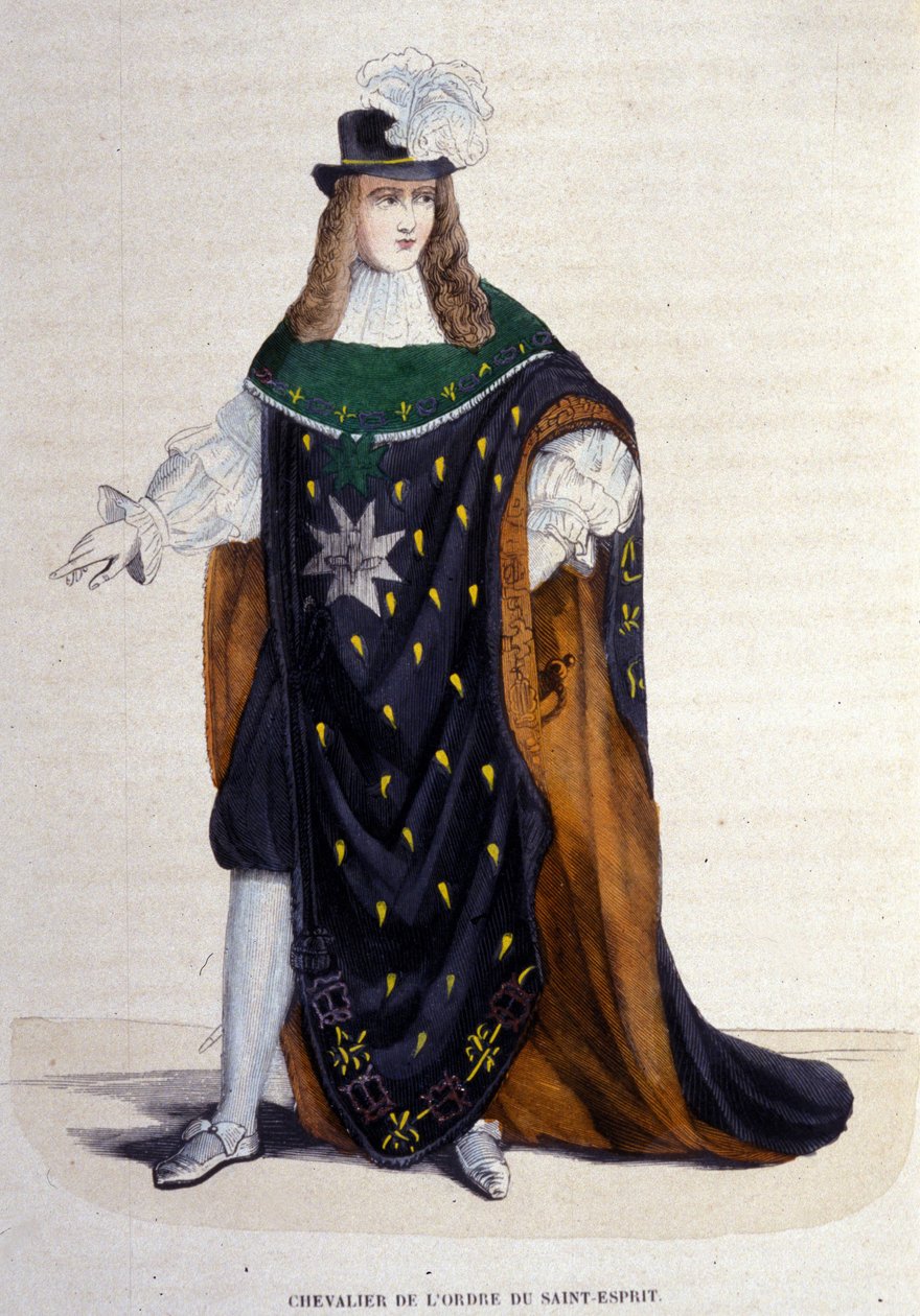 Knight of the Order of the Holy Spirit (Order of the Holy Spirit) grunnlagt av Henrik III i 1578. Gravering av 1800-tallet. av Unknown artist