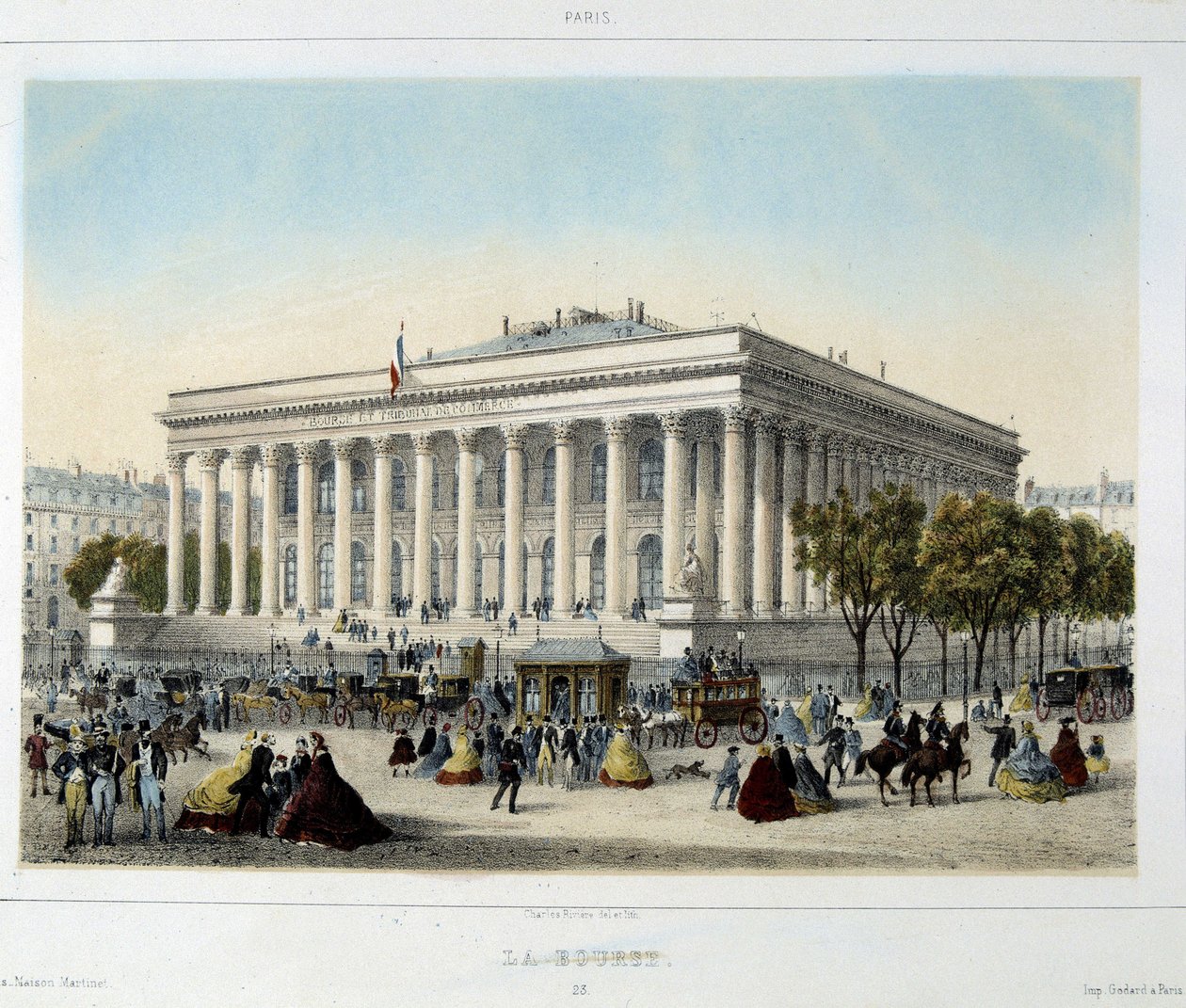 Paris-børsen - Litografi av Unknown artist