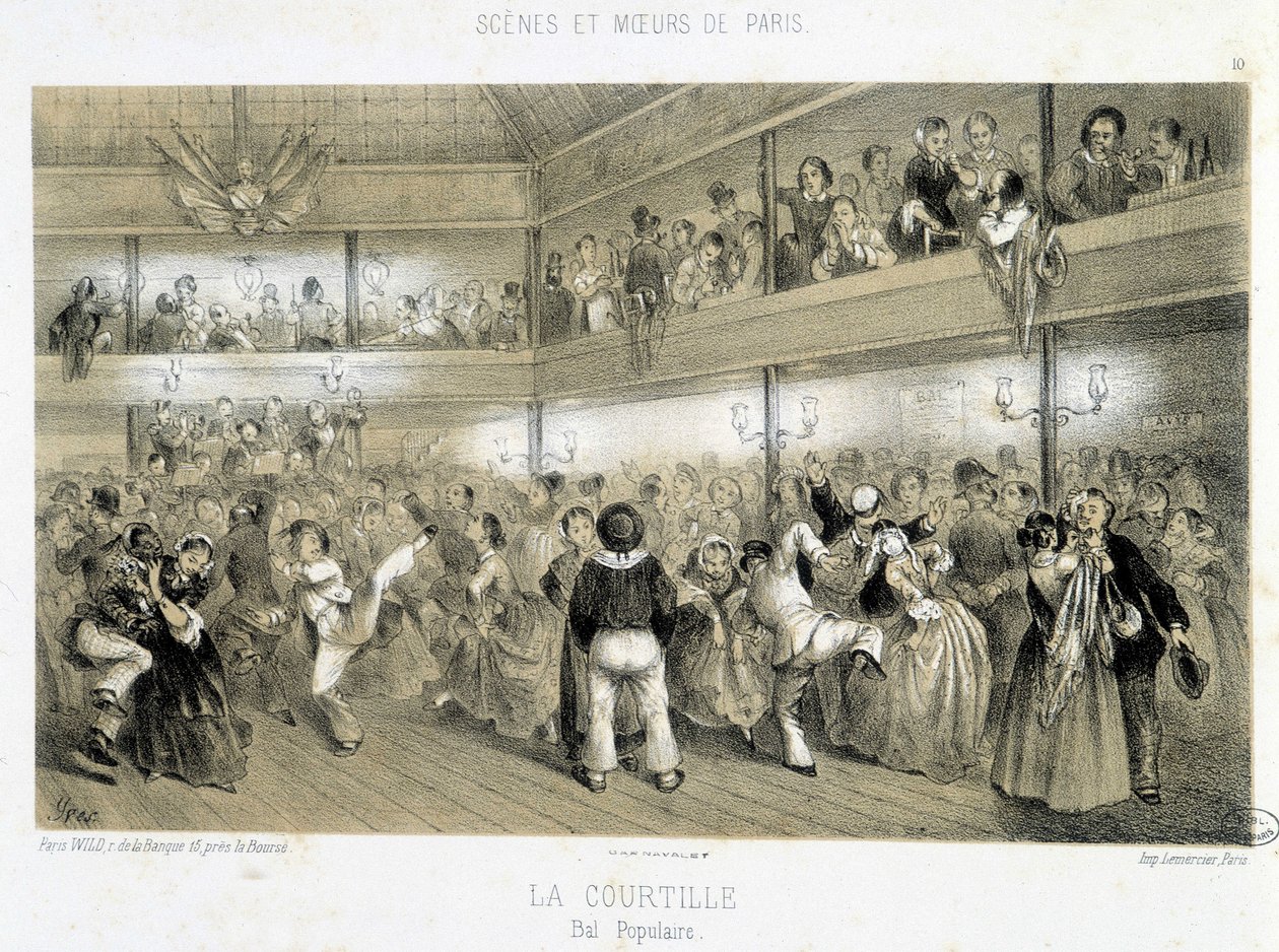 La Courtille: folkeball - 1800-tallet av Unknown artist