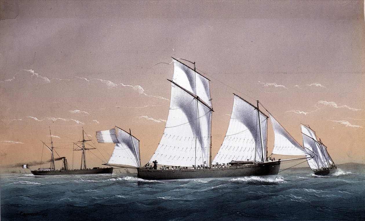 The Universal Fleet - i ""Marines circa 1850"", A.D. av Unknown artist