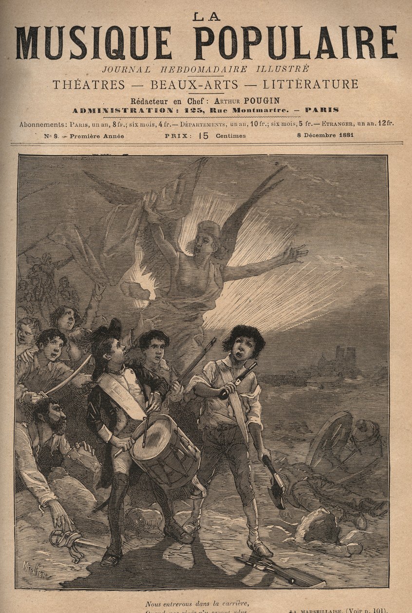La Marseillaise, som ble nasjonalsangen under Den tredje republikk (14. februar av Unknown artist
