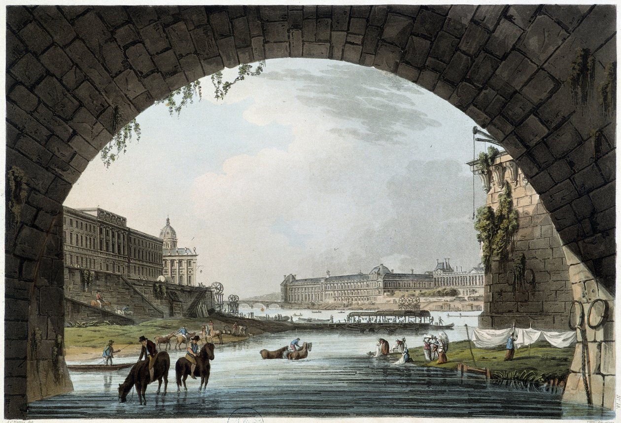 La Monnaie, 4 nasjoner i Paris sett av J.C.Mats, utgitt av W.Miller i London-1806 av Unknown artist
