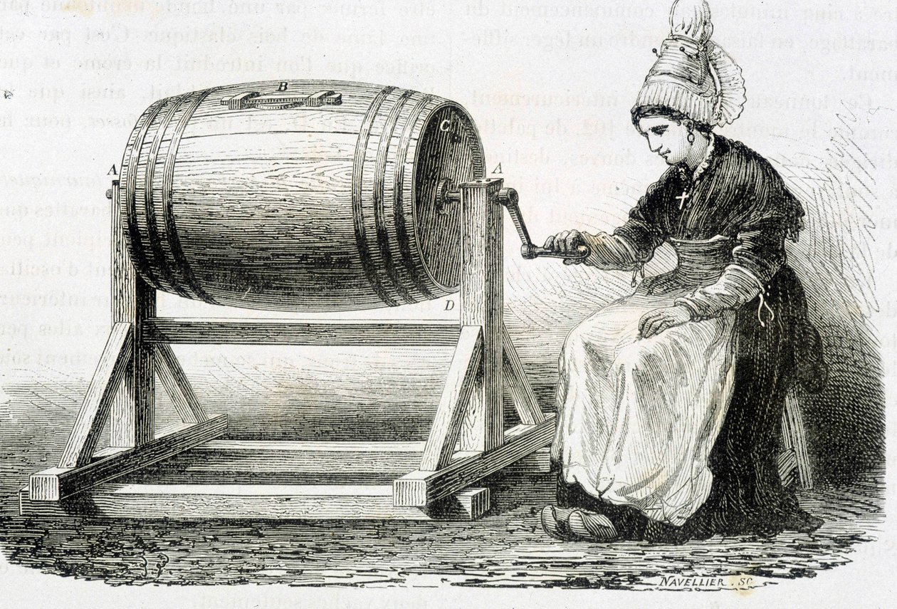 The Normande churn - i "" The wonders of industry"" av Louis Figuier av Unknown artist