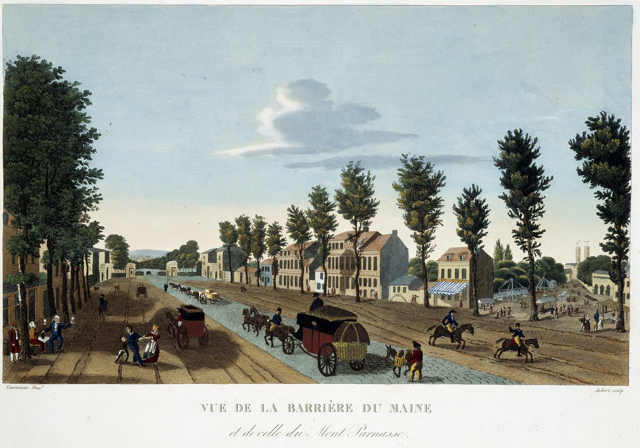 The Barrier of Maine, ca 1820 - i "" Views of Paris" av Courvoisier av Unknown artist