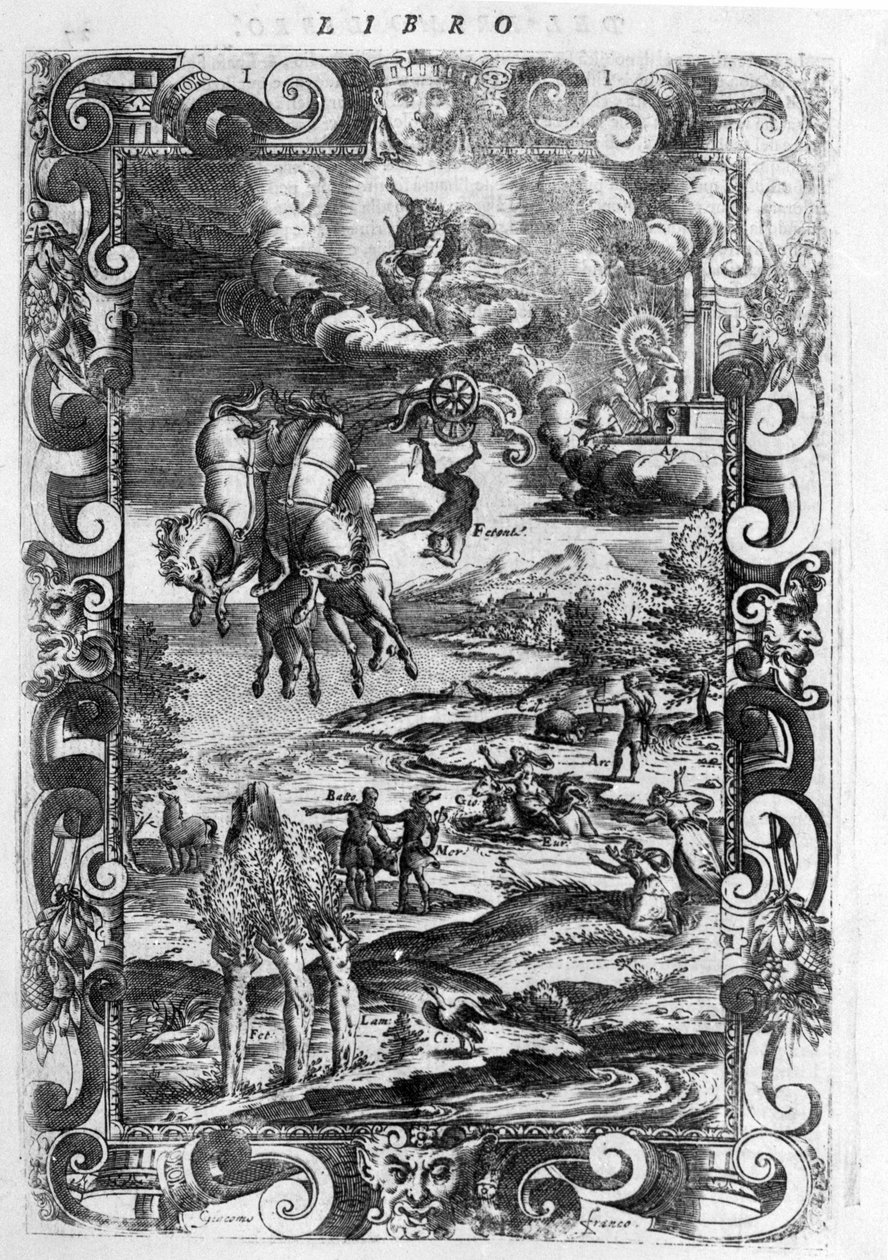 The Fall of Phaeton (Phaethon) - i "" Les Metamorphoses"" av Ovide - Editions de Paris av Unknown artist