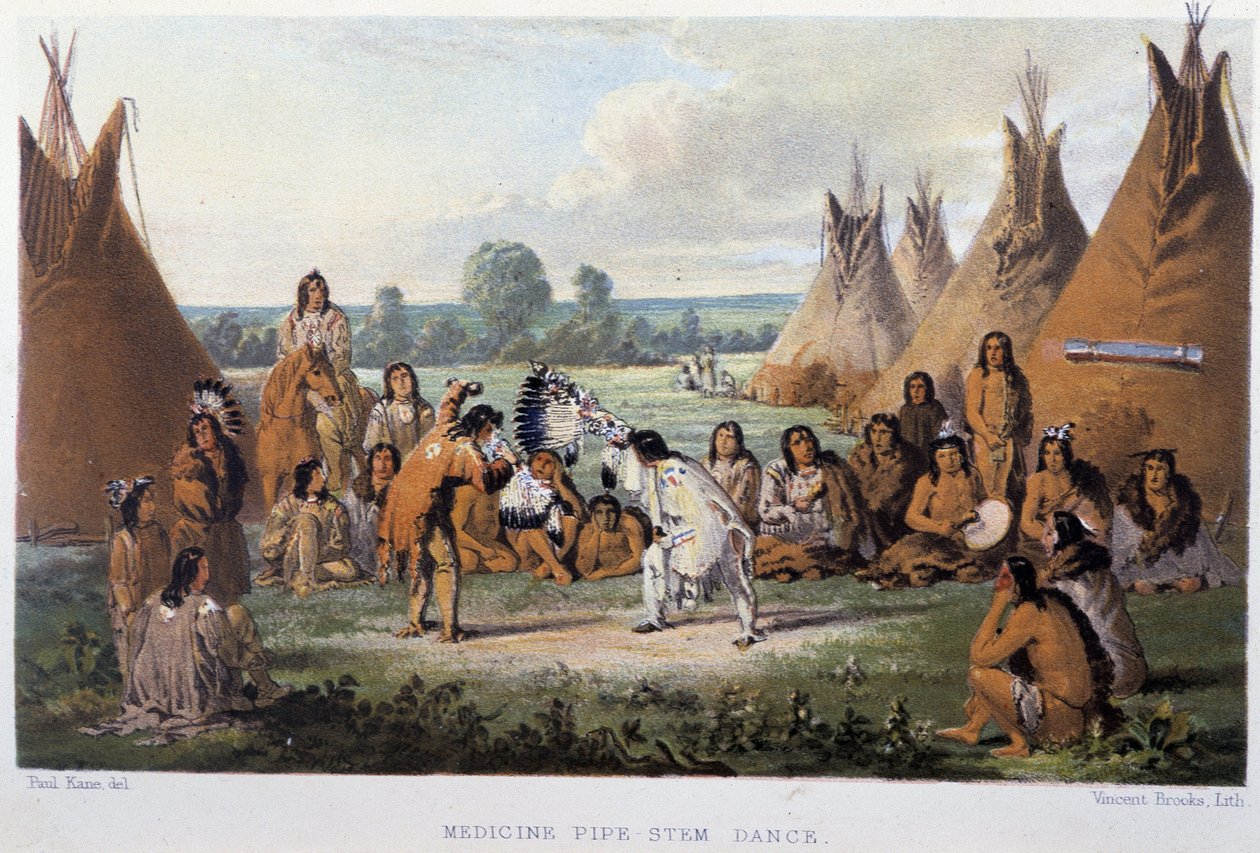 Pipedansen mot sykdom hos nordamerikanske indianere - en "" Vandring av en kunstner blant indianerne i nord-Amerika", Paul Kane av Unknown artist