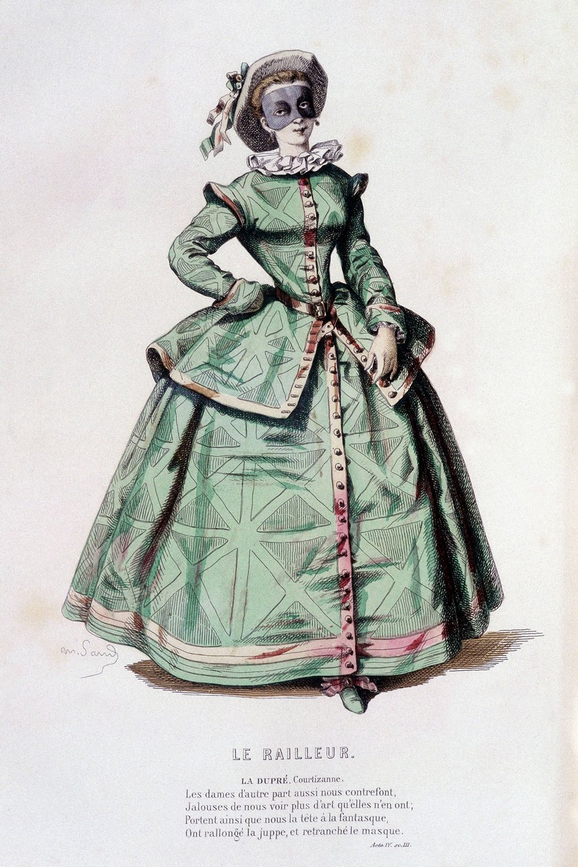 La dupre dans "" le Railleur "" (av Antoine Mareschal i 1635), i "" le theater francais au 16 eme et 17 eme ecle anterior à Molière"" av Edouard Fournier. av Unknown artist