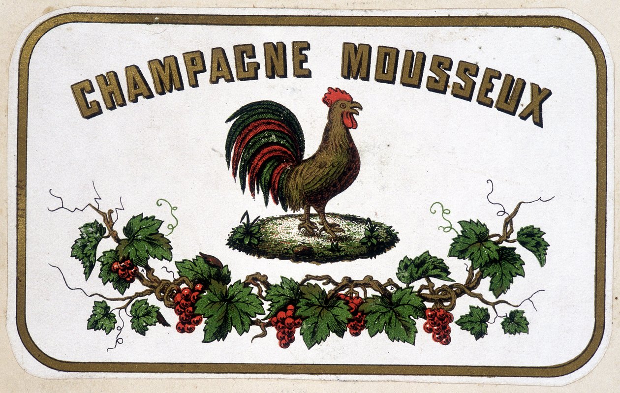 Etikett "" Champagne Sparkling"". s.d.. av Unknown artist