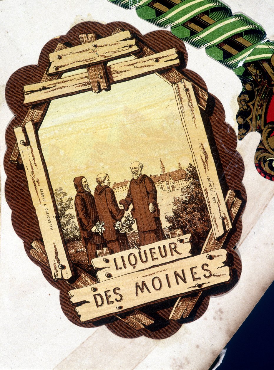 Label of “” Liqueur des Moines””, sd. 19th century. av Unknown artist