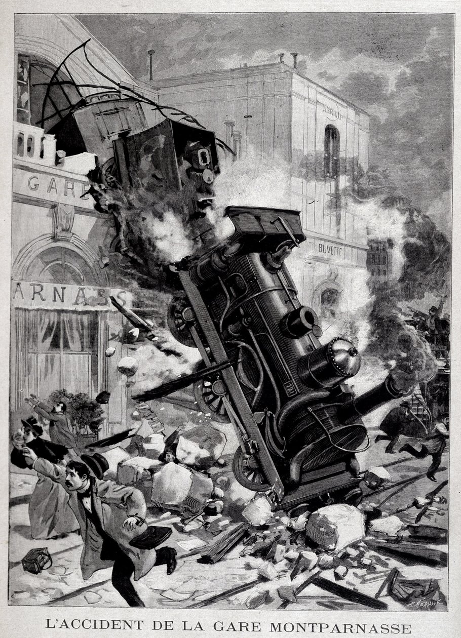 Ulykken ved Gare Montparnasse i Paris - i "" Le Petite Journal" av Unknown artist
