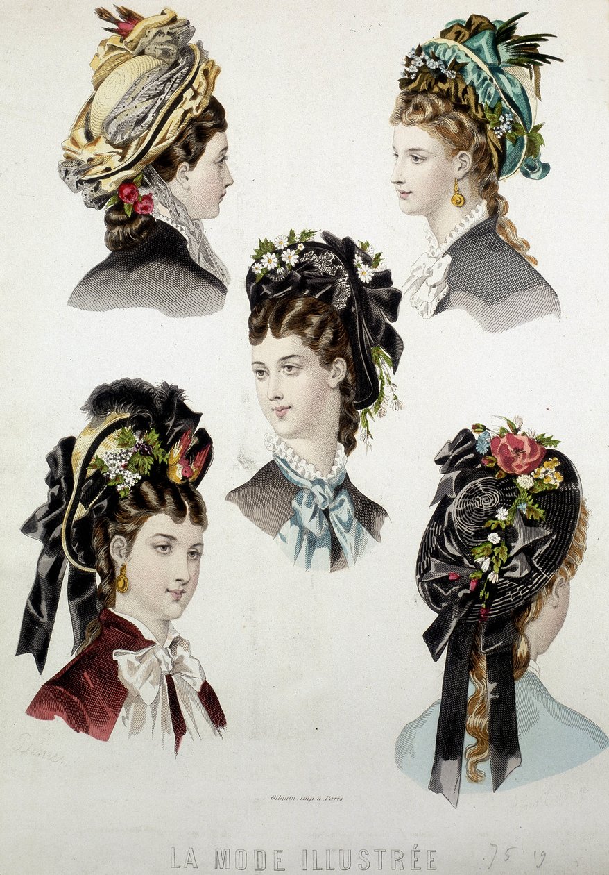 Damefrisyrer - gravering, sent på 1800-tallet av Unknown artist