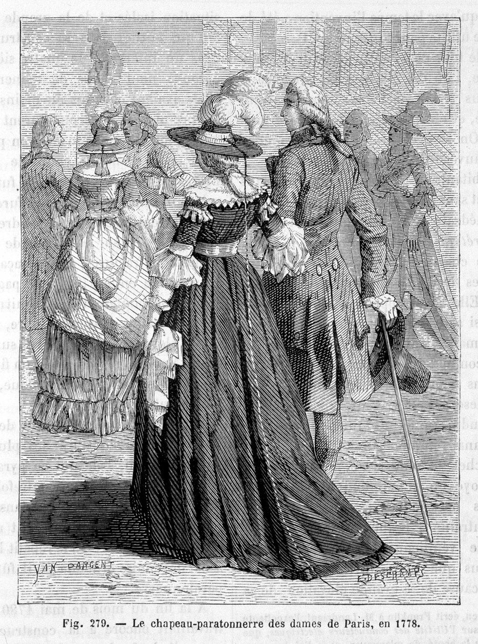 Ladies of Paris lynavlederhatt 1778 - gravering av Unknown artist