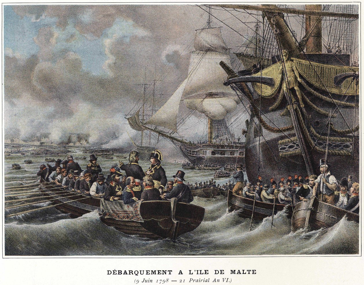 Landing on the island of Malta by Napoleon Bonaparte, June 9 av Unknown artist