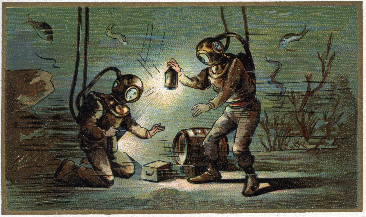 Sent på 1800-tallets kromolitografi av Unknown artist
