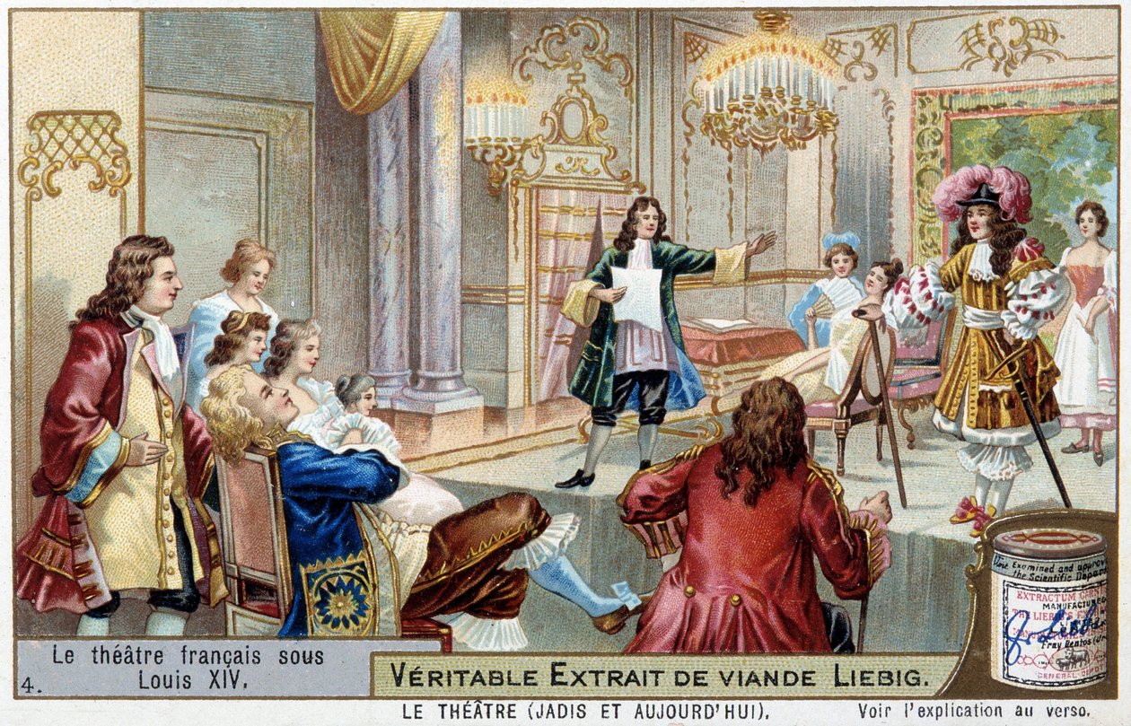 Fransk teater under Ludvig XIV (1638-1715) - Kromolitografi Liebig av Unknown artist