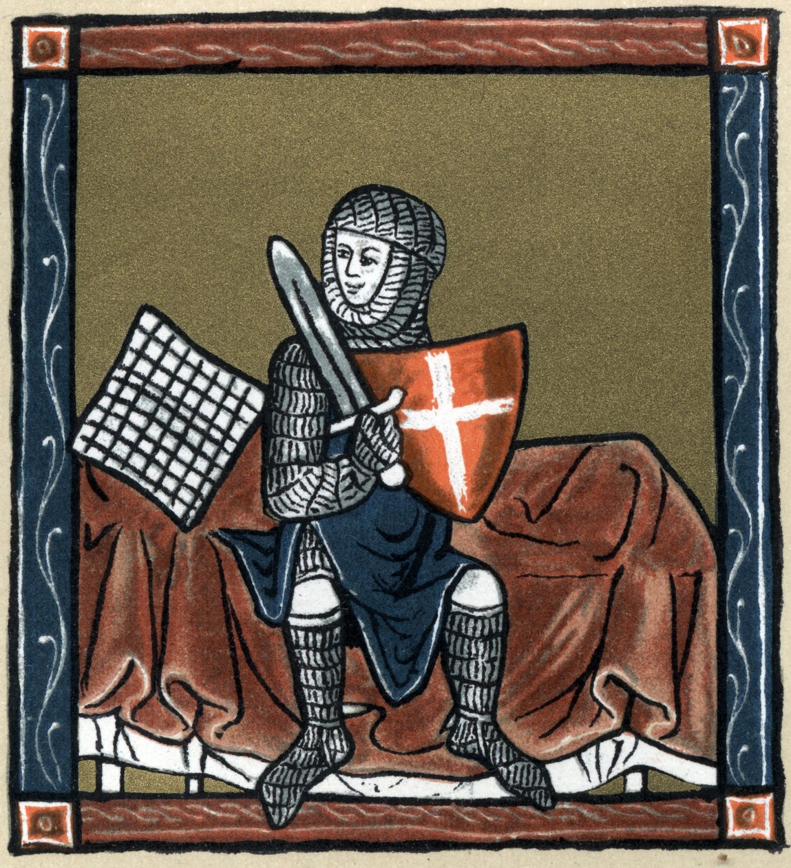 Legend Arthurian: Gauvain-ridderen på den magiske sengen. I "History of French Literature" av Hermann Suchier av Unknown artist