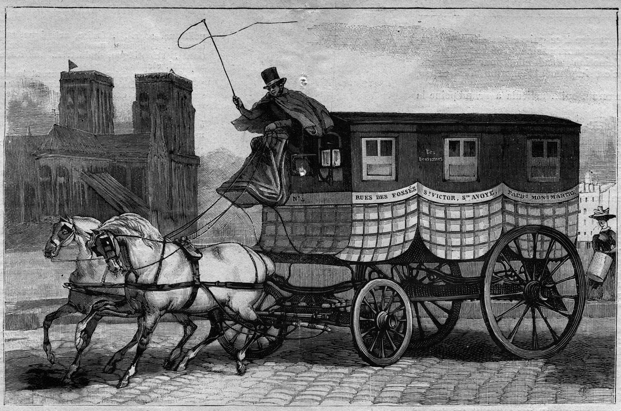 Les Omnibus de Paris på 1800-tallet: den skotske - gravering fra 1892 av Unknown artist