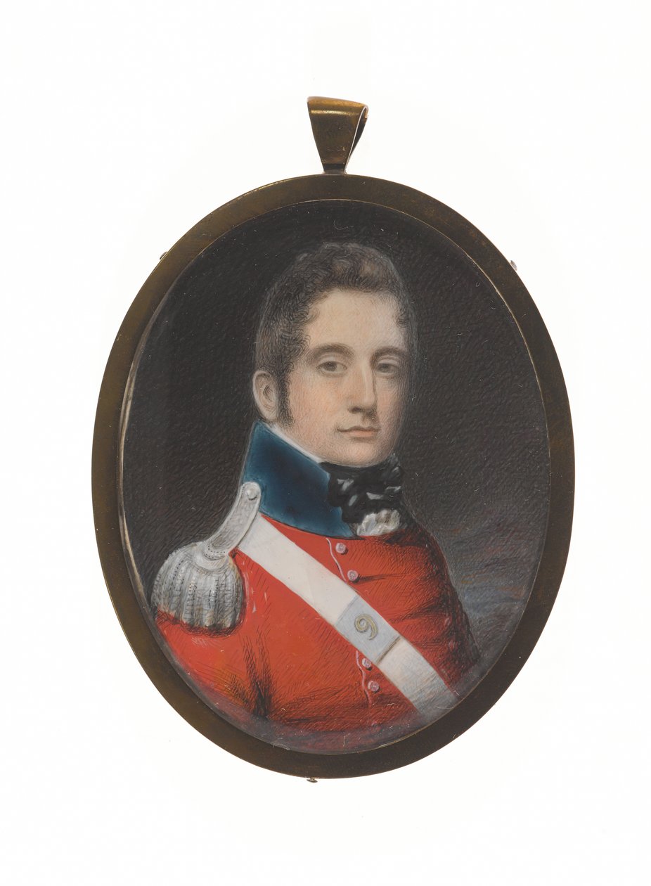 Løytnant Charles Augustus Elderton (1789-1841), 9. Madras Native Infantry, 25. februar 1811 (miniatyr på elfenben) av Unknown artist