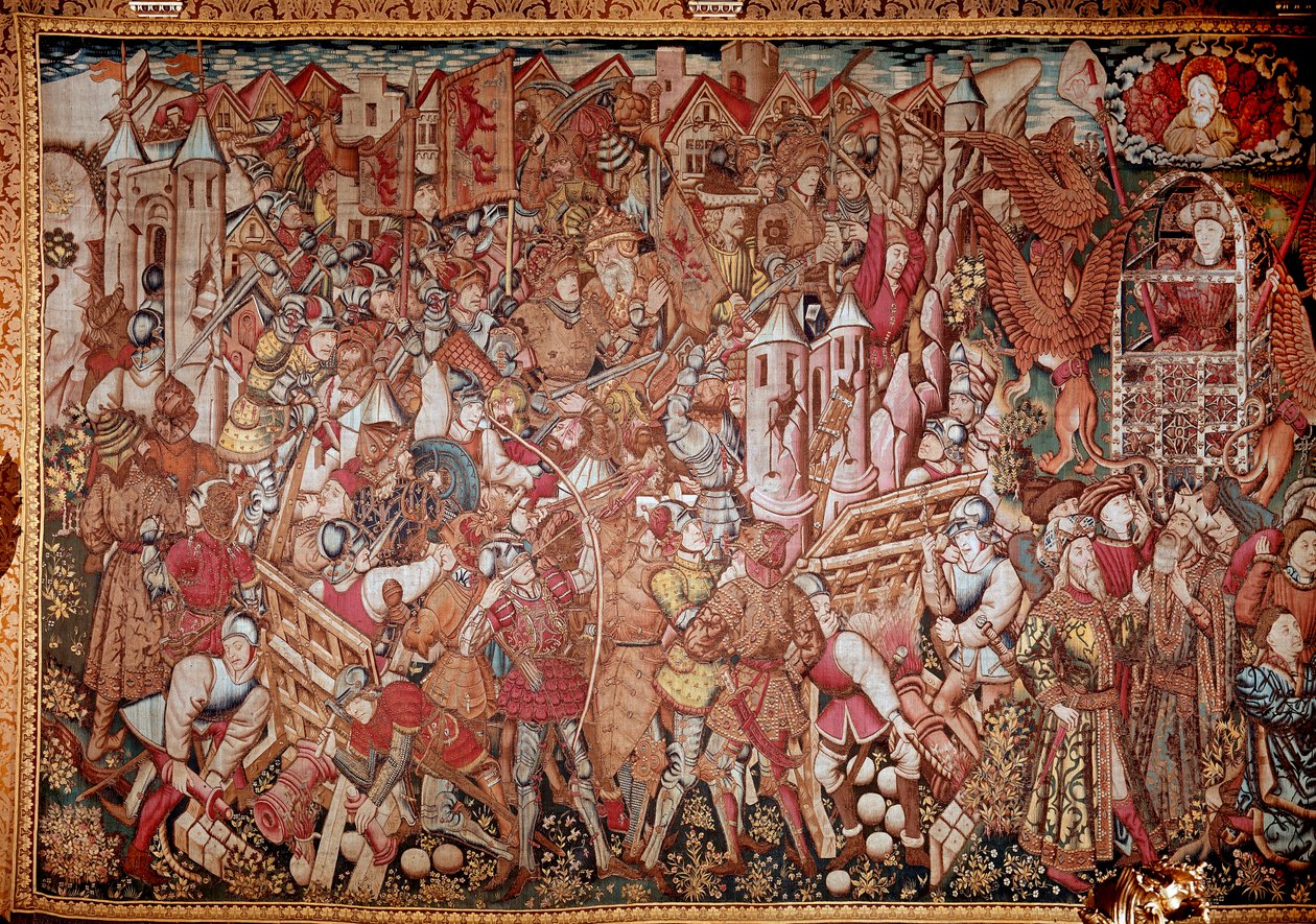 Livet og bedriftene til Alexander den store (356-323 f.Kr.), konge av makedonsk. 1400-talls billedvev. Roma, Galleria Doria Pamphili av Unknown artist