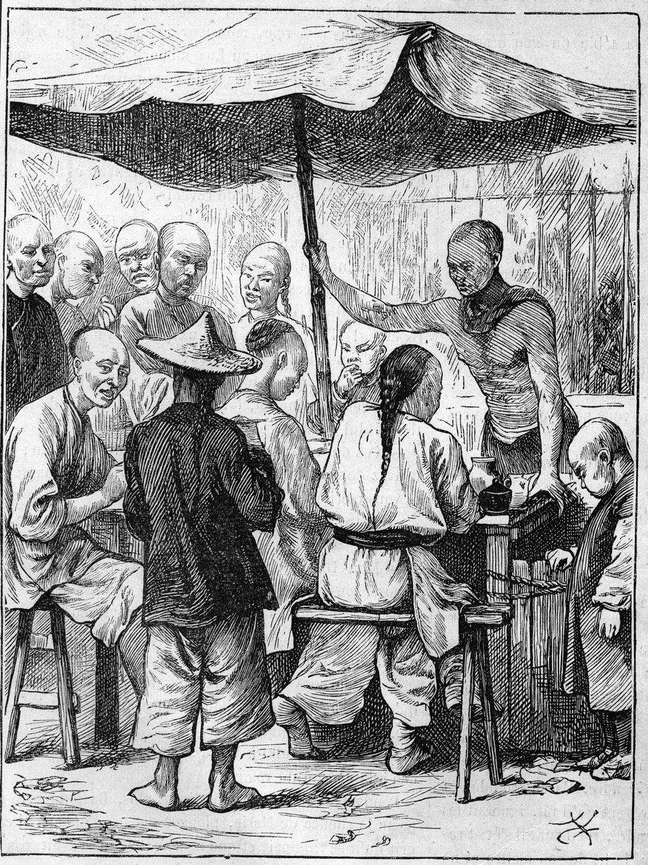 Livet i Kina på 1800-tallet: Uteservering. av Unknown artist