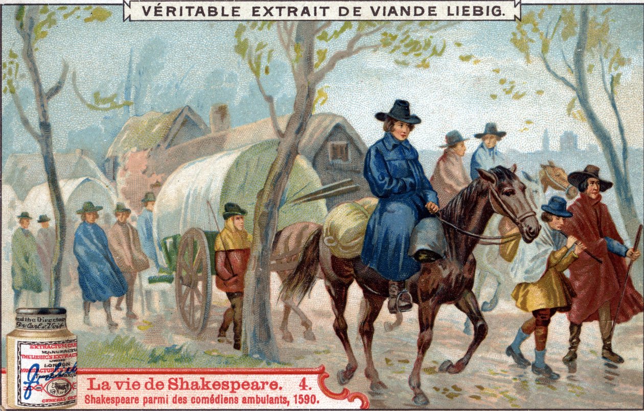 Life of Shakespeare: Shakespeare among walking actors av Unknown artist