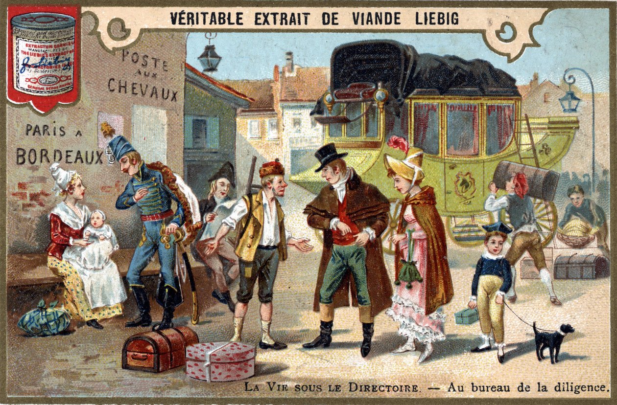 Life under the Executive Board: at the Diligence Office. Chromolithography, Liebig image. av Unknown artist