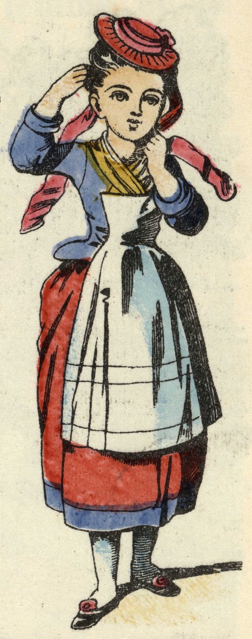 Rødhette. Illustrasjon av historien "Den lille rødhette" av Charles Perrault av Unknown artist