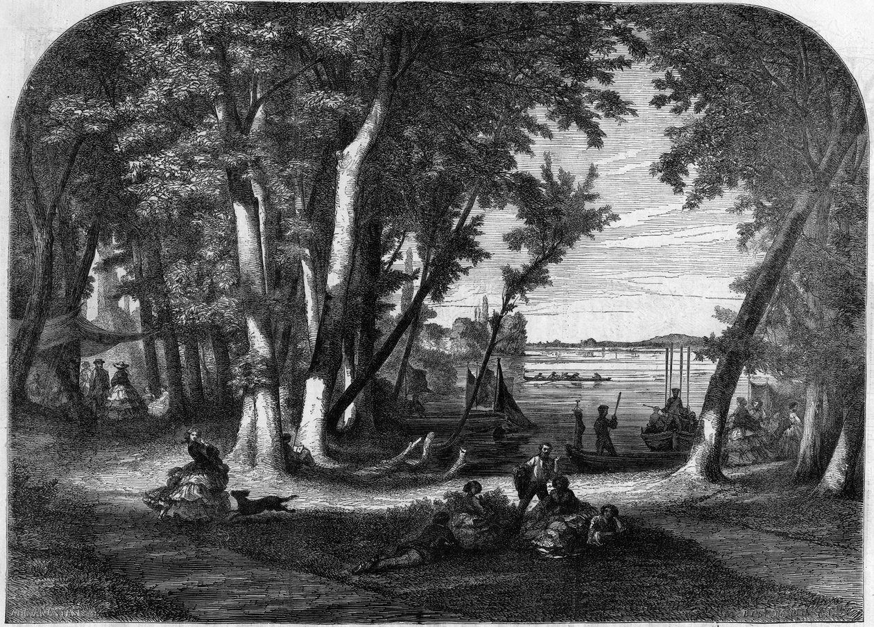 Øya Croissy, i sumé - Gravering i "" Le Journal Illustré"" av Unknown artist