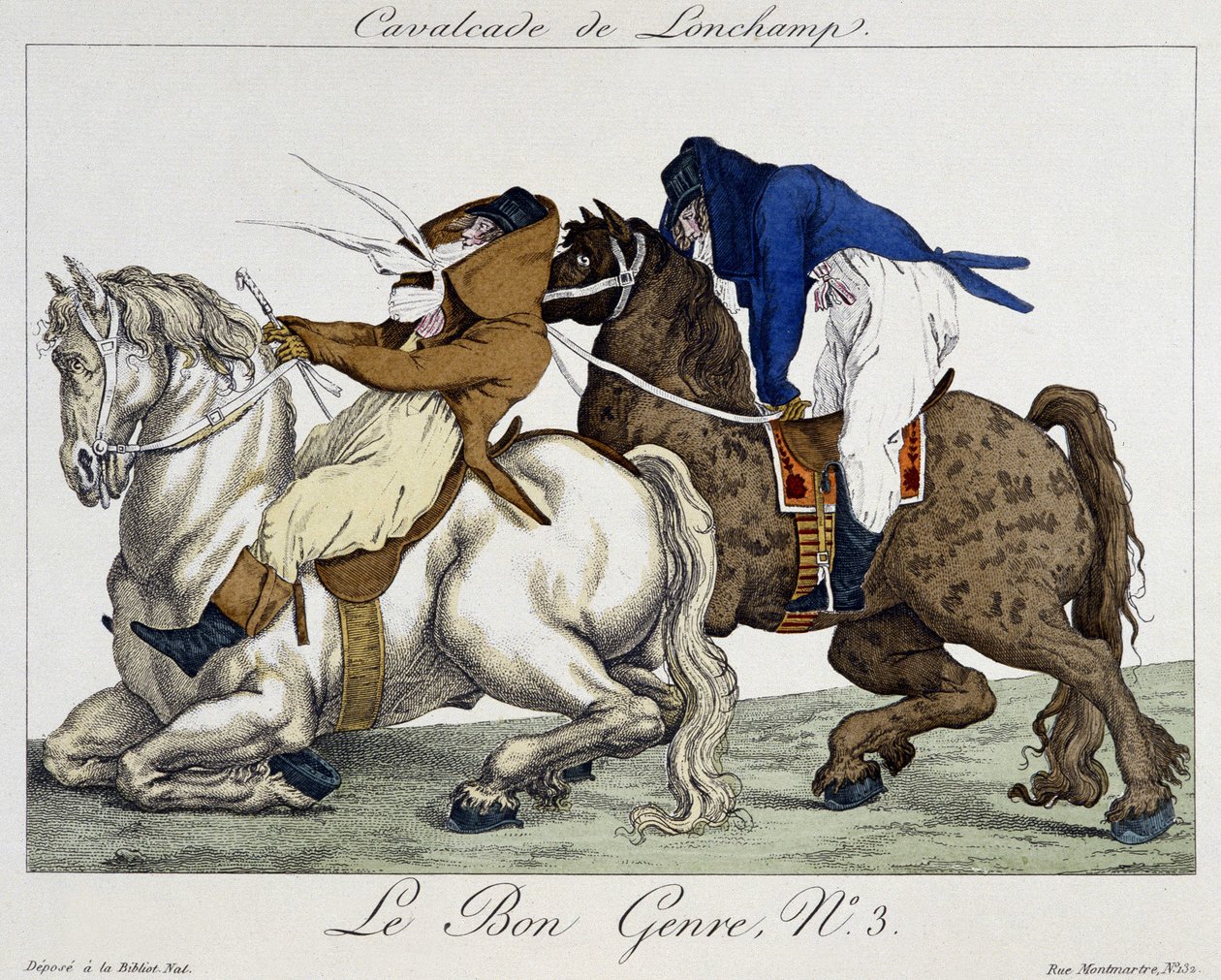 Longchamps Cavalcade - karikatur, deb. 1800-tallet av Unknown artist